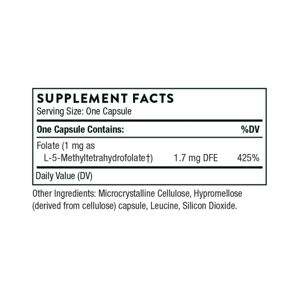 5-MTHF 1 mg - Supplement Facts