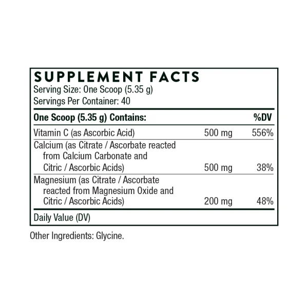 Cal-Mag Citrate + Vitamin C - Supplement Facts