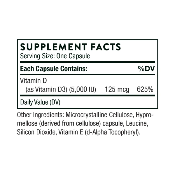 Vitamin D-5,000 - Supplement Facts