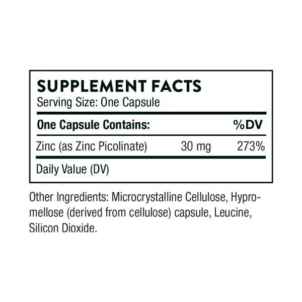 Zinc Picolinate 30 mg - Supplement Facts