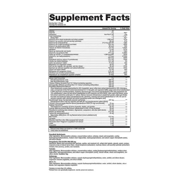 Men's Vitality - Supplement Facts