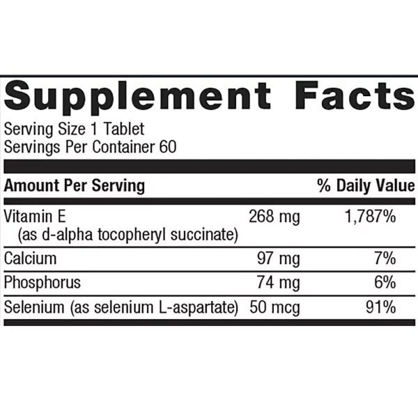 E-400 Selenium - Supplement Facts
