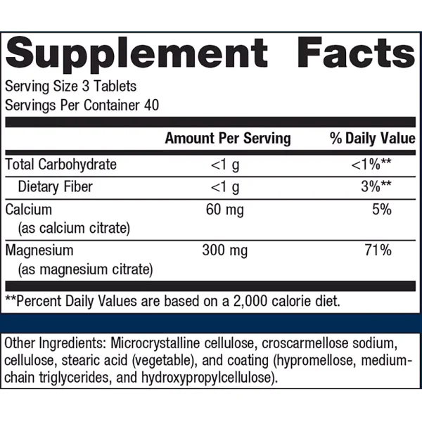 Mag Citrate - Supplement Facts