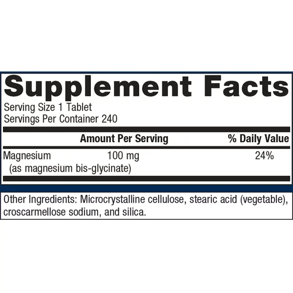Mag Glycinate - Supplement Facts