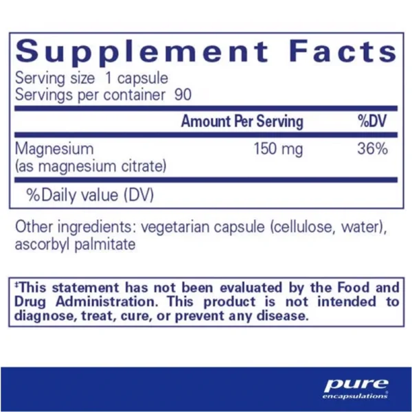 Magnesium Citrate 90 - Supplement Facts