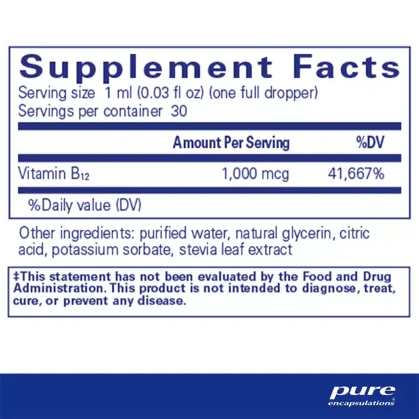 B12 Liquid - Supplement Facts