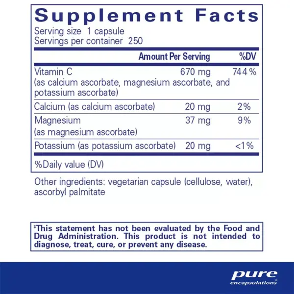 Buffered Asorbic Acid - Supplement Facts