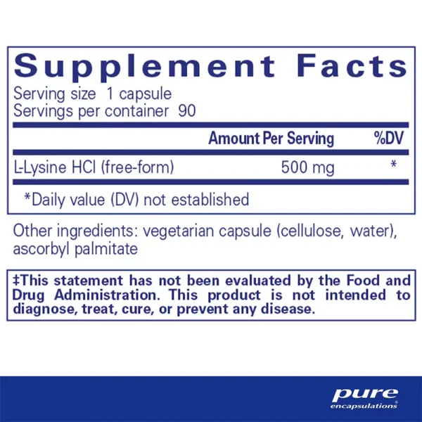 L-Lysine - Supplement Facts