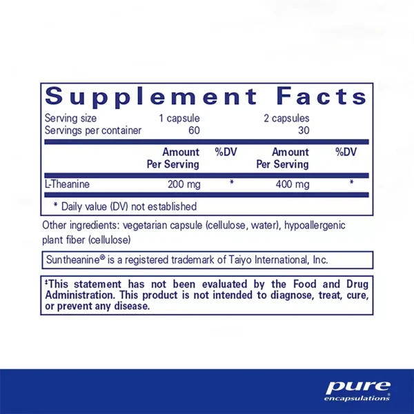 L-Theanine - Supplement Facts