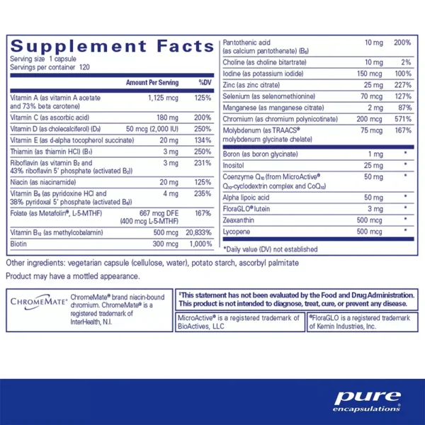 O.N.E.™ Multivitamin - Supplement Facts