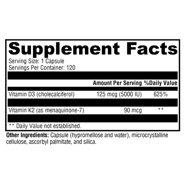 K2-D3 5000 - Supplement Facts