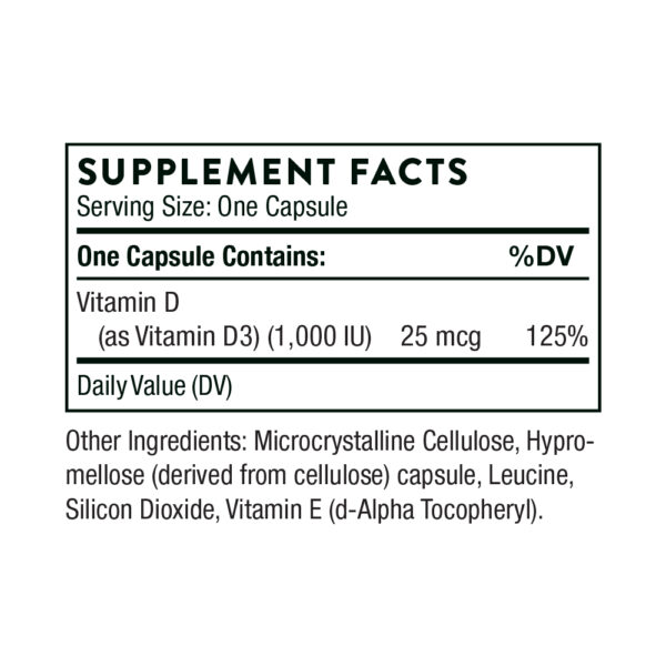 Vitamin D 1000 - Supplement Facts