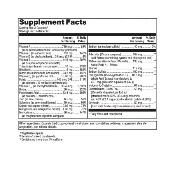 AdvaClear 126 - Supplement Facts