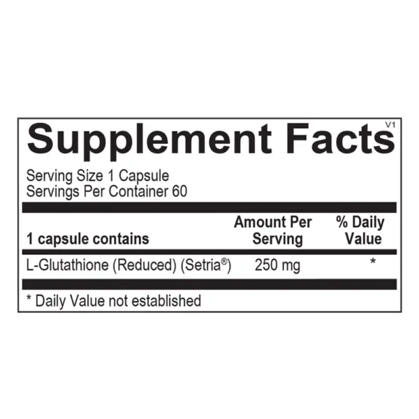 L-Glutathione - Supplement Facts