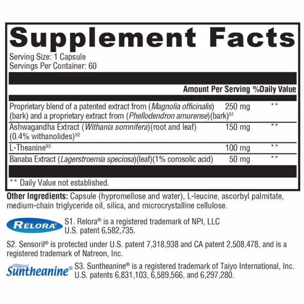 Cortisolv - Supplement Facts