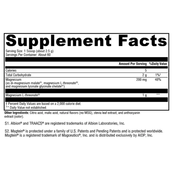 OptiMag Neuro Mixed Berry - Supplement Facts